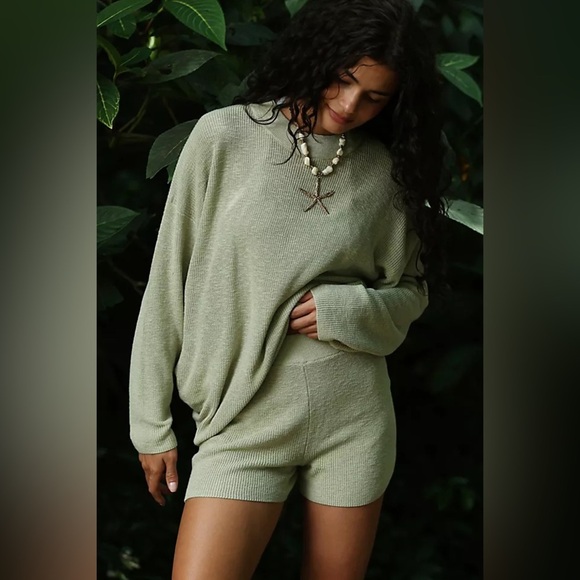 FP Beach Pants - FP Beach | Malibu Shorts Only | Pull On Knit Stretch Short | Green Haze | Small